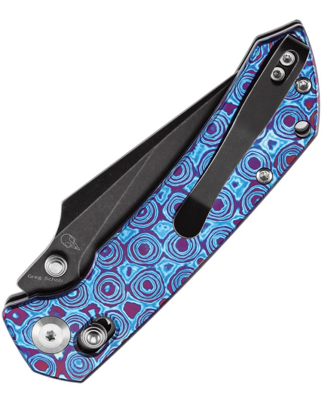 Kansept Fenrir Crossbar Lock Blackwash CPM S35VN Timascus Handle