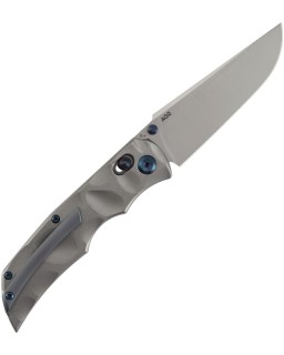 Kansept SIF Crossbar Lock Satin CPM S35VN Steel Blade Orange Peel Titanium Handle