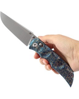 Kansept SIF Crossbar Lock Satin CPM S35VN Steel Blade Lightning Strike Titanium Handle