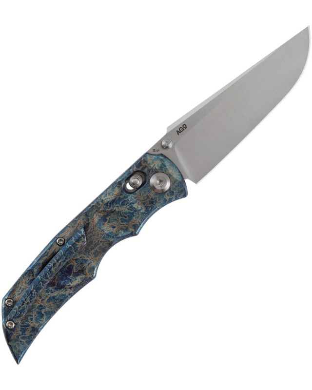 Kansept SIF Crossbar Lock Satin CPM S35VN Steel Blade Lightning Strike Titanium Handle