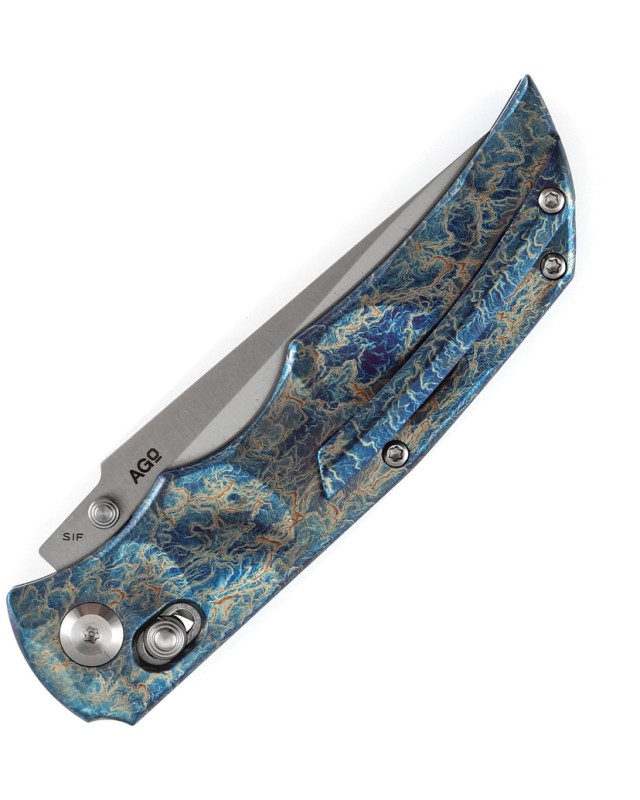 Kansept SIF Crossbar Lock Satin CPM S35VN Steel Blade Lightning Strike Titanium Handle