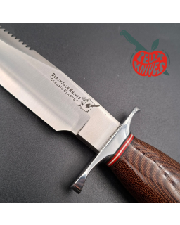 Blackjack Knives Model 15 Jet Pilot Survival A2 tool steel blade sawteeth brown micarta handle black leather sheath