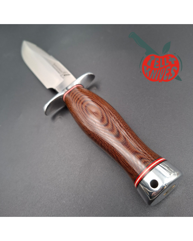 Blackjack Knives Model 15 Jet Pilot Survival A2 tool steel blade sawteeth brown micarta handle black leather sheath