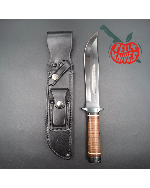 BÖKER HATTORI 2003 USMC Force Recon fighting Knife gun blued SK5 carbon steel stacked leather handle only 300 made