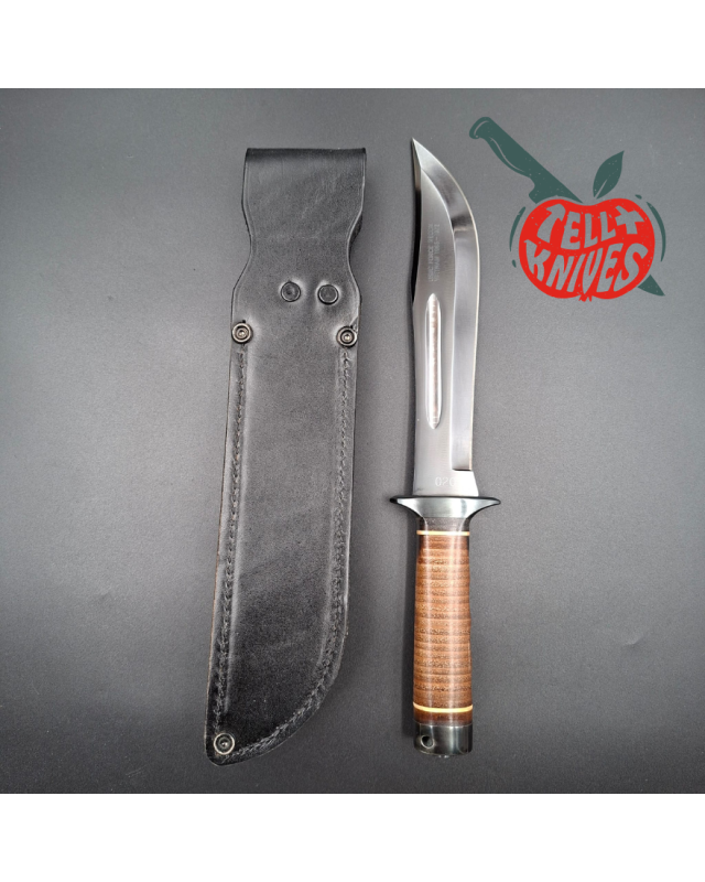 BÖKER HATTORI 2003 USMC Force Recon fighting Knife gun blued SK5 carbon steel stacked leather handle only 300 made