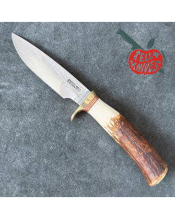 Randall Made Knives Model 26 - 4 Pathfinder carbon steel brass guard and pommel stag handle brown leather sheath