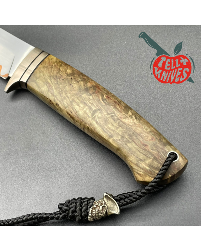 Sergey SHIDLOVSKIY - Brown Pirate Copper - laminate D2, 154CM & copper blade brown carelian birch wood brown leather she