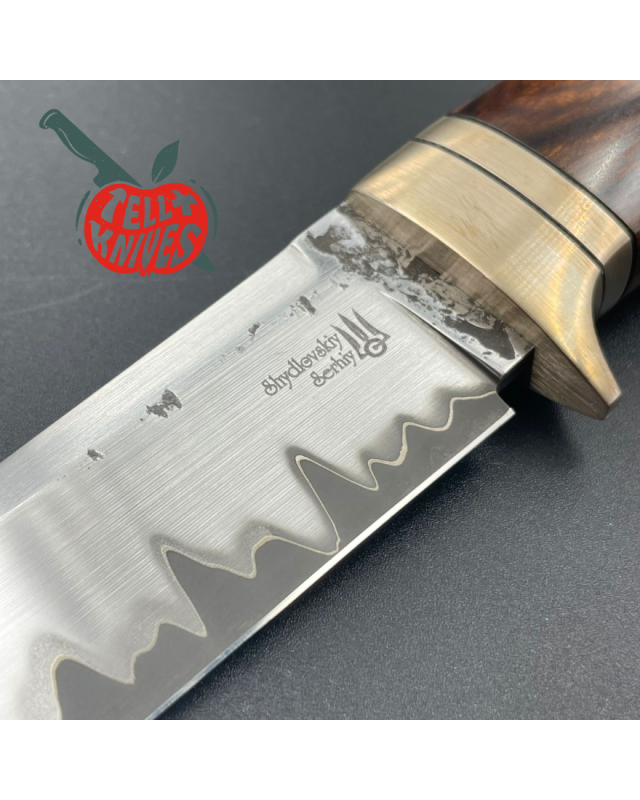 Sergey Shidlovskiy Custom Knives Model Hunter Classic Laminate forged REX121 & N690 stainless steel silver nickel guard 