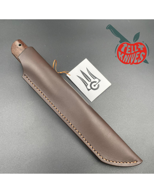 Sergey Shidlovskiy Custom Knives Model Blood Tanto forged Bohler N690 stainless steel silver nickel guard canva micarta 