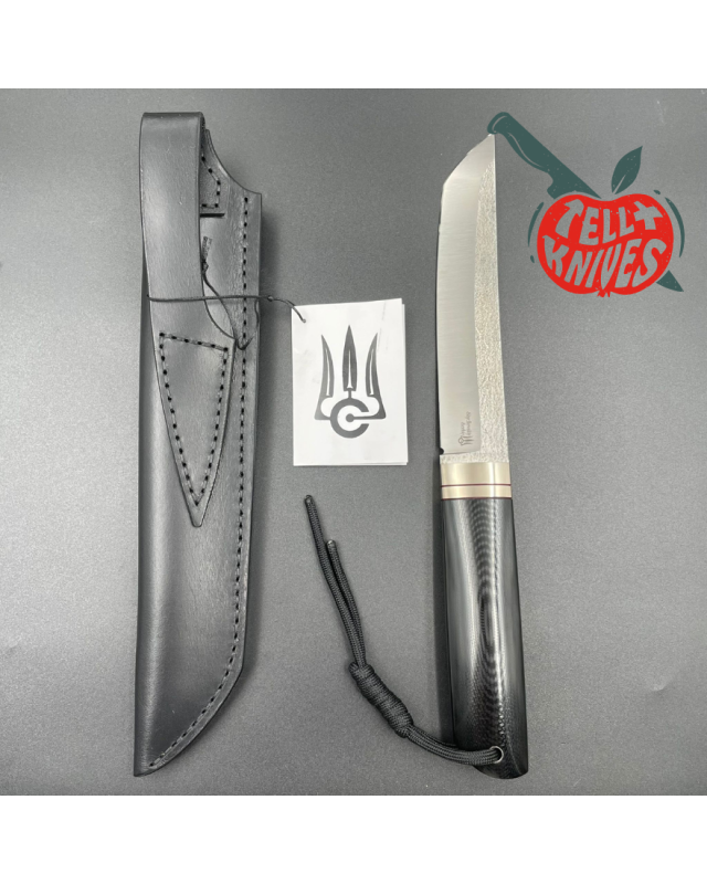 Sergey Shidlovskiy Custom Knives Model Classic Tanto forged Bohler N690 stainless steel silver nickel guard polished bla