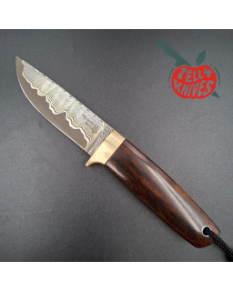 Sergey Shidlovskiy Custom Knives Model Dandy Small M390 laminate steel Ironwood handle brown leather sheath