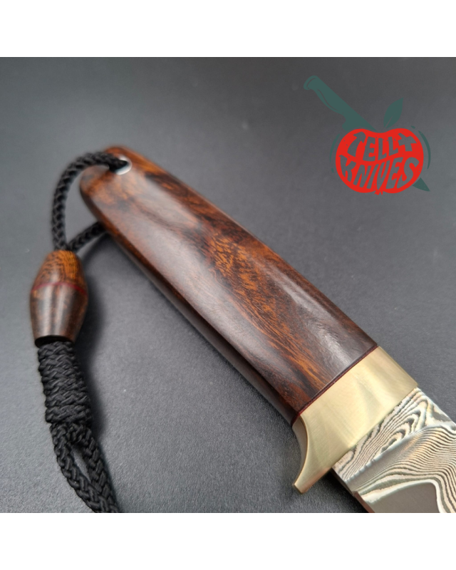 Sergey Shidlovskiy Custom Knives Model Dandy Small M390 laminate steel Ironwood handle brown leather sheath