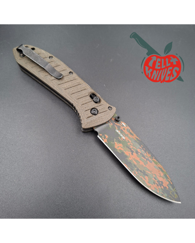 Benchmade 2026 Presidio II Limited Edition S30V steel Camo Cerakote pattern blade brown canvas micarta handle
