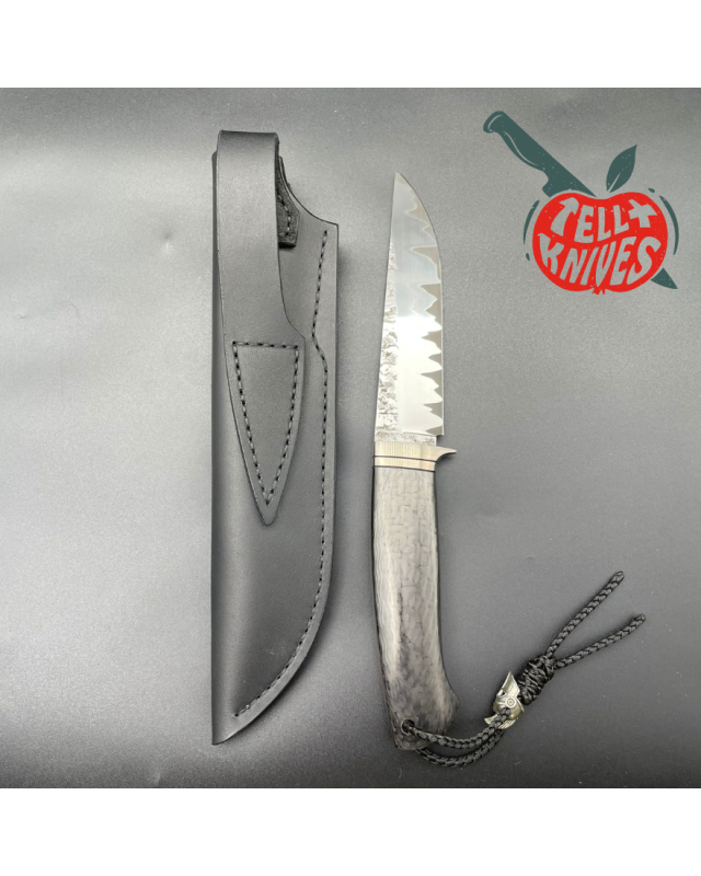 Sergey Shidlovskiy Model Dandy XL Laminate forged REX121 & N690 stainless steel silver nickel guard carbon fiber handle 