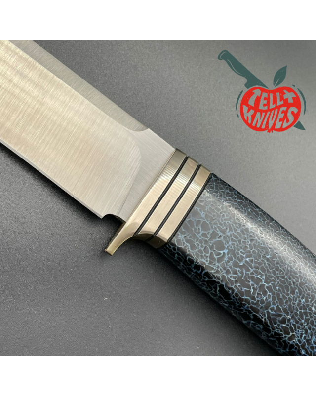 Sergey Shidlovskiy Model Classic 15 Böhler K110 steel blade nickel silver guard brown leather sheath