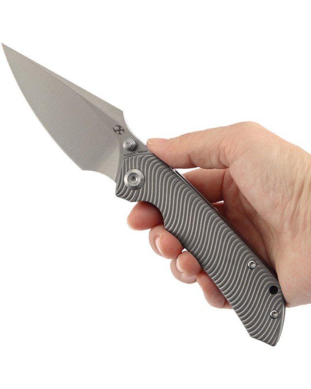 Kansept Fenrir Framelock Satin CPM S35VN Steel Blade Gray Titanium Handle