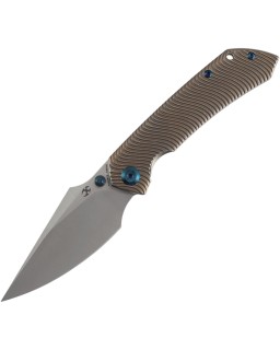 Kansept Fenrir Framelock Satin CPM S35VN Steel Blade Bronze Titanium Handle