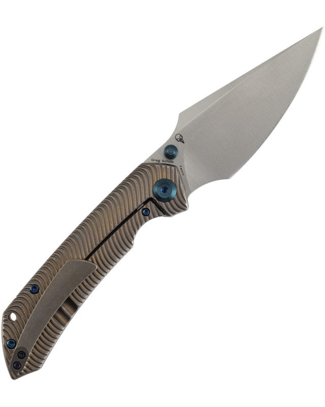 Kansept Fenrir Framelock Satin CPM S35VN Steel Blade Bronze Titanium Handle