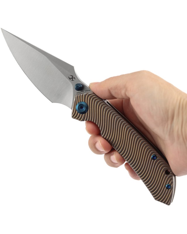 Kansept Fenrir Framelock Satin CPM S35VN Steel Blade Bronze Titanium Handle