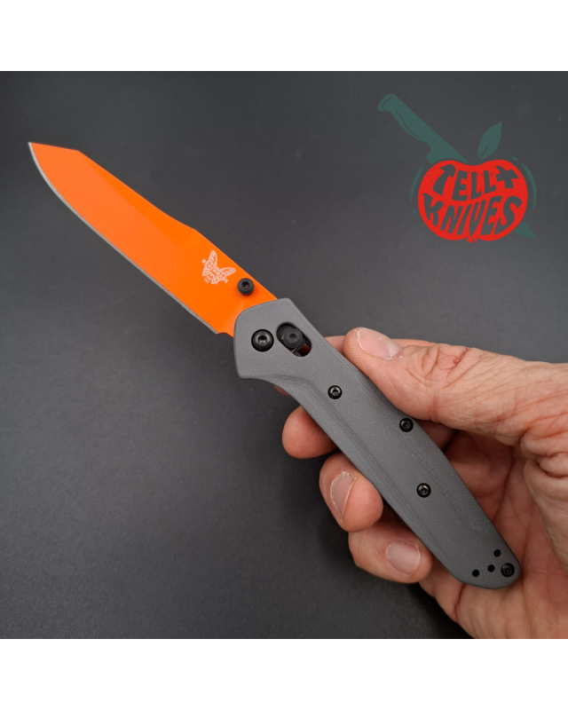 Benchmade 940OR-2405 Osborne S30V Steel orange Cerakote blade finish grey G10 handle Bass Pro Shop Exclusive