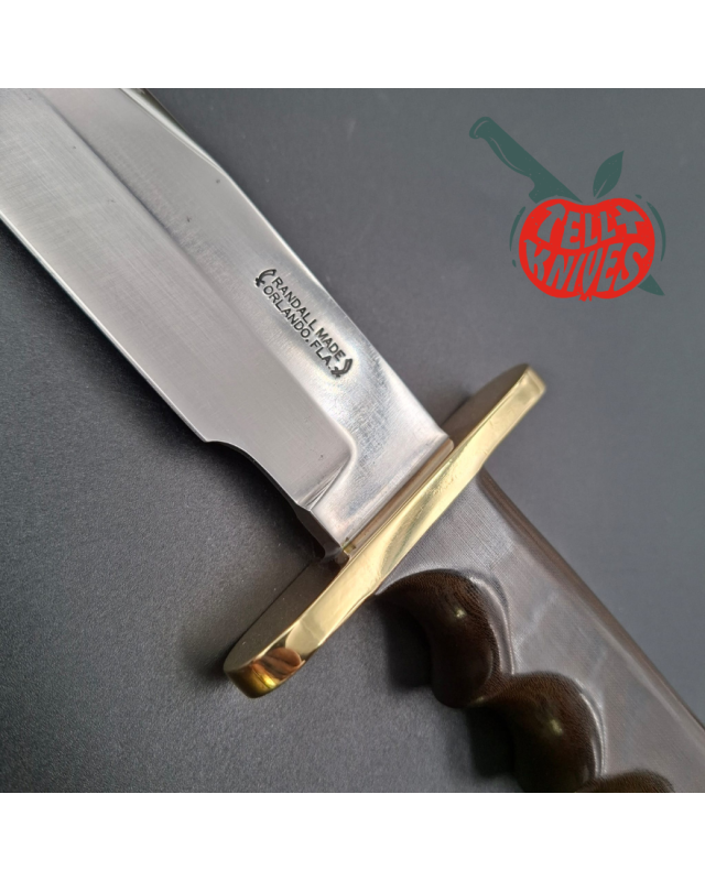 Randall Made Knives Vietnam Era Model 14 7.5 Attack full tang forged carbon steel brass guard black micarta handle