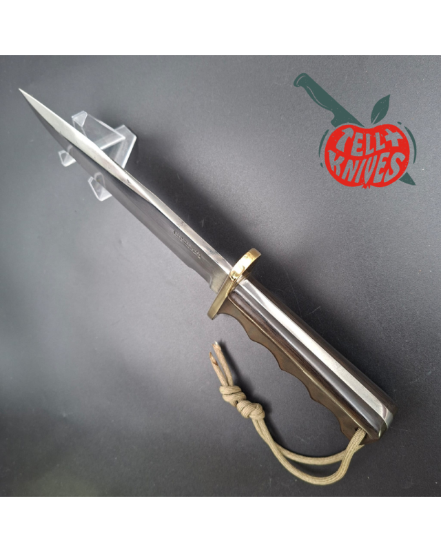 Randall Made Knives Vietnam Era Model 14 7.5 Attack full tang forged carbon steel brass guard black micarta handle