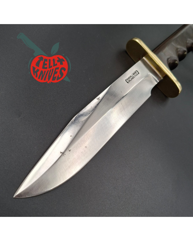 Randall Made Knives Vietnam Era Model 14 7.5 Attack full tang forged carbon steel brass guard black micarta handle