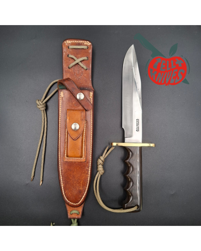 Randall Made Knives Vietnam Era Model 14 7.5 Attack full tang forged carbon steel brass guard black micarta handle