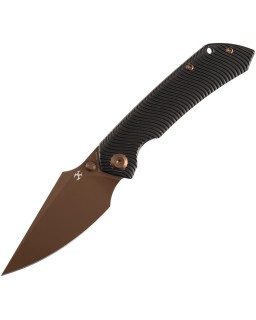 Kansept Fenrir Framelock Rose Gold Finish CPM S35VN Steel Blade Blackwash Titanium Handle
