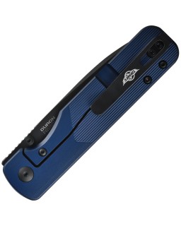 Oknife Duron Framelock Black PVD Nitro V Steel Blade Navy Blue OAL Super ALU Handle