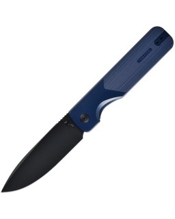 Oknife Duron Framelock Black PVD Nitro V Steel Blade Navy Blue OAL Super ALU Handle