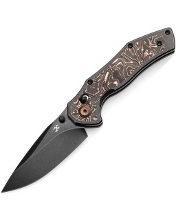 Kansept Apollo Crossbar Lock Folding Knife  CPM S35VN Steel Blue Carbon Fiber Titanium Handle