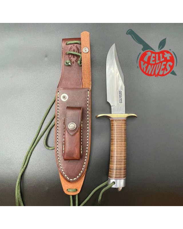 Randall Model 15 Airman Carbon Steel Stacked Leather Handle Brass Guard Duralumin Pommel Braun Leather Sheath