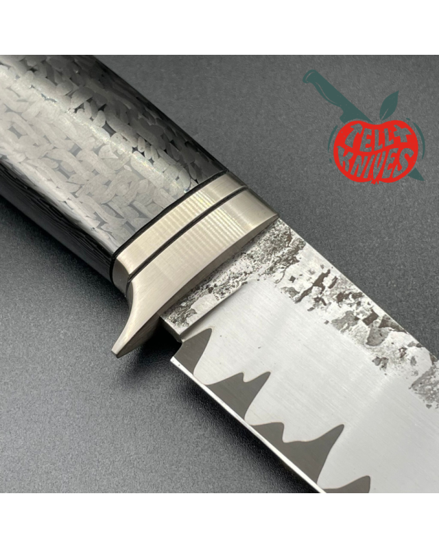 Sergey Shidlovskiy Model Dandy XL Laminate forged REX121 & N690 stainless steel silver nickel guard carbon fiber handle 