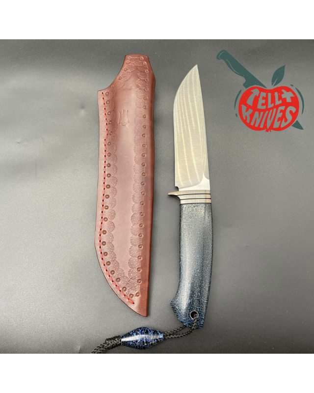 Sergey Shidlovskiy Model Classic 15 Böhler K110 steel blade nickel silver guard brown leather sheath