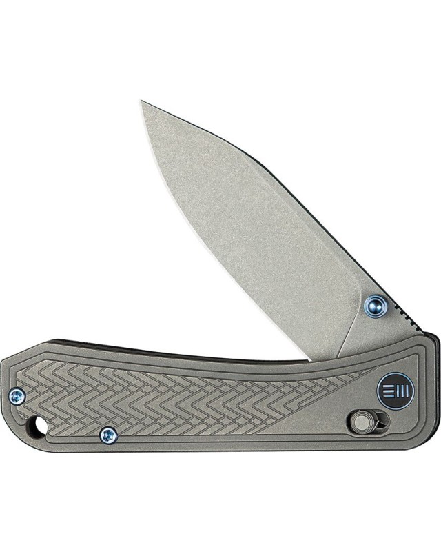 WE Knife Co Bougie Banter Crossbar Lock S45VN premium steel stonewash finish blade Gray Titanium Handle