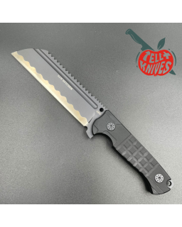 ADV Tactical SAW Butcher survival fixed blade knife full tang D2 steel black finish G10 handle saw teeth black kydex she