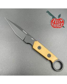 ADV Tactical Warspike fixed blade full tang D2 steel black finish Coyote G10 handle finger ring kydex sheath