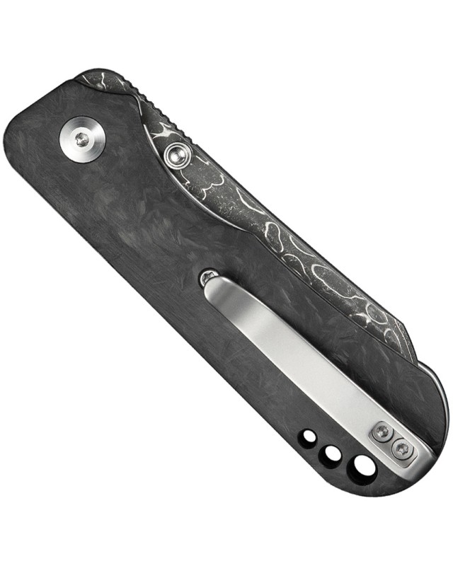 Civivi Crabby Folding Knife CIVC240553 Damas Steel Black Carbon Fiber Handle