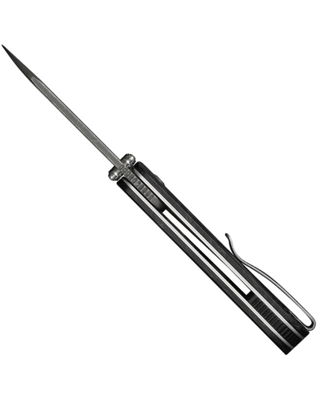 Civivi Crabby Folding Knife CIVC240553 Damas Steel Black Carbon Fiber Handle