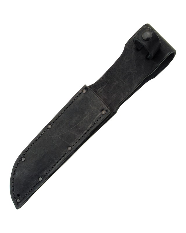 Ontario 498 Combat Knife Fixed Blade 1095 carbon steel zinc phosphate finish black leather handle