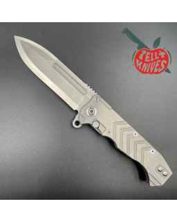 ADV Tactical Crusher S35VN steel blade blasted finish blade V-milled titanium handle folding tail lock