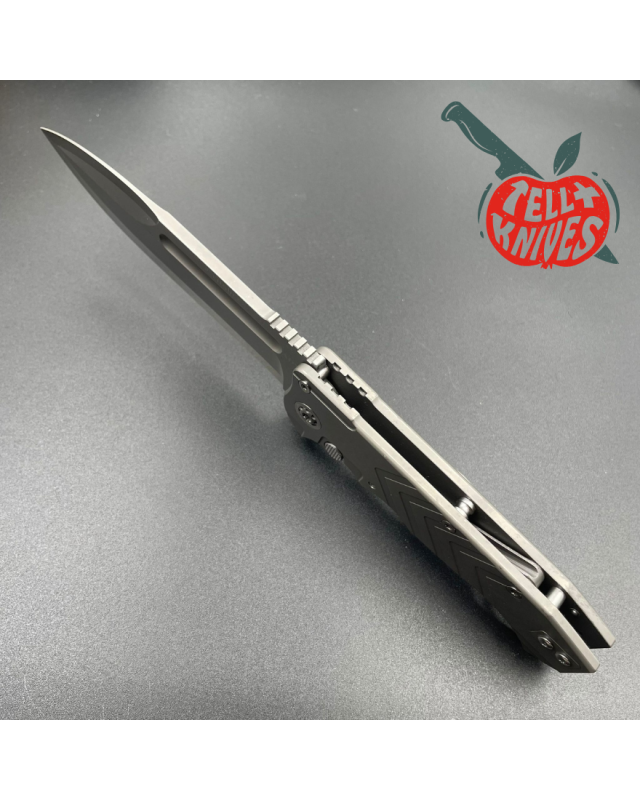 ADV Tactical Crusher S35VN steel blade blasted finish blade V-milled titanium handle folding tail lock