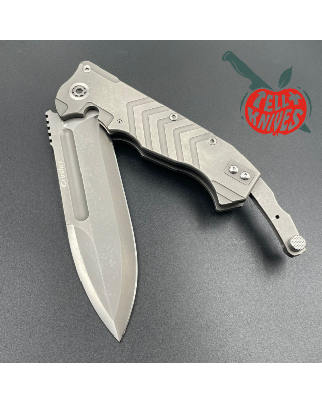 ADV Tactical Crusher S35VN steel blade blasted finish blade V-milled titanium handle folding tail lock