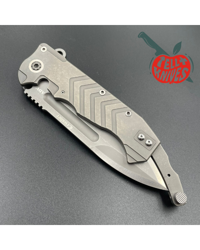 ADV Tactical Crusher S35VN steel blade blasted finish blade V-milled titanium handle folding tail lock