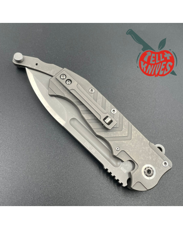 ADV Tactical Crusher S35VN steel blade blasted finish blade V-milled titanium handle folding tail lock
