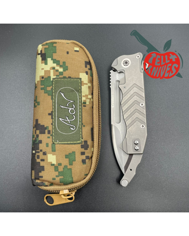 ADV Tactical Crusher S35VN steel blade blasted finish blade V-milled titanium handle folding tail lock