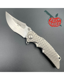 ADV Tactical Brawler M390 steel satin finish blade 3D diamond milling titanium handle flipper