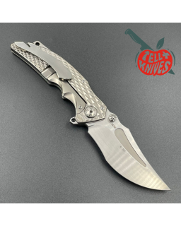 ADV Tactical Brawler M390 steel satin finish blade 3D diamond milling titanium handle flipper