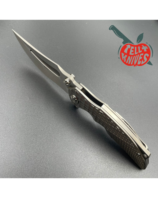 ADV Tactical Brawler M390 steel satin finish blade 3D diamond milling titanium handle flipper